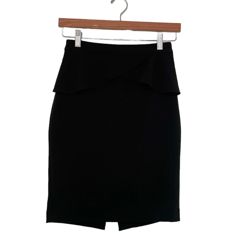 Express Peplum Pencil Skirt, Size 00, Black